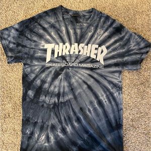 Blue tie dye thrasher T-shirt